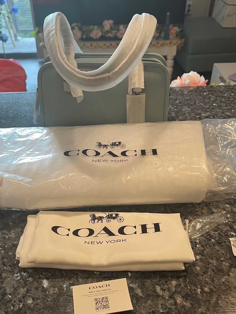 Coach Swing Zip Light Blue Full Size NWT